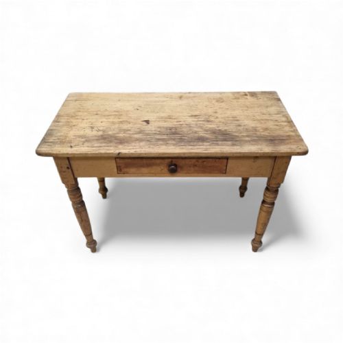 ANTIQUE VICTORIAN PINE FARMHOUSE TABLE ONE DRAWER C1880 - ADDITIONAL PHOTO 10