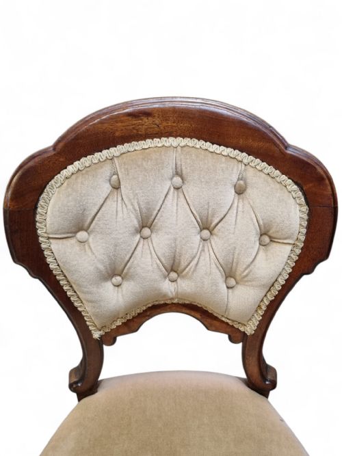VICTORIAN UPHOLSTERED DINING CHAIRS C 1880 SET OF TWO - ADDITIONAL PHOTO 1