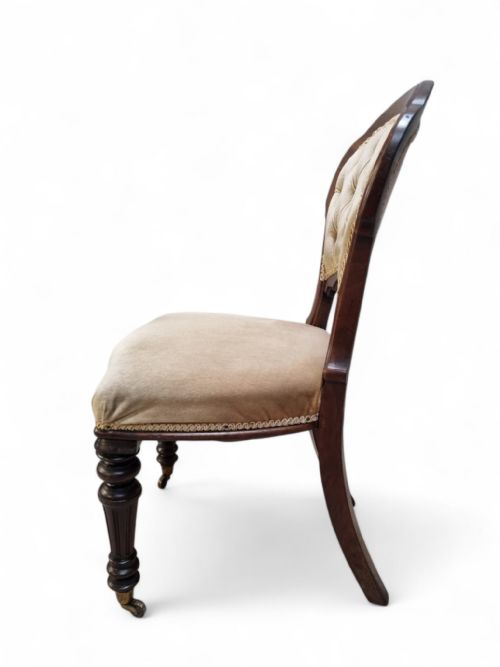VICTORIAN UPHOLSTERED DINING CHAIRS C 1880 SET OF TWO - ADDITIONAL PHOTO 7
