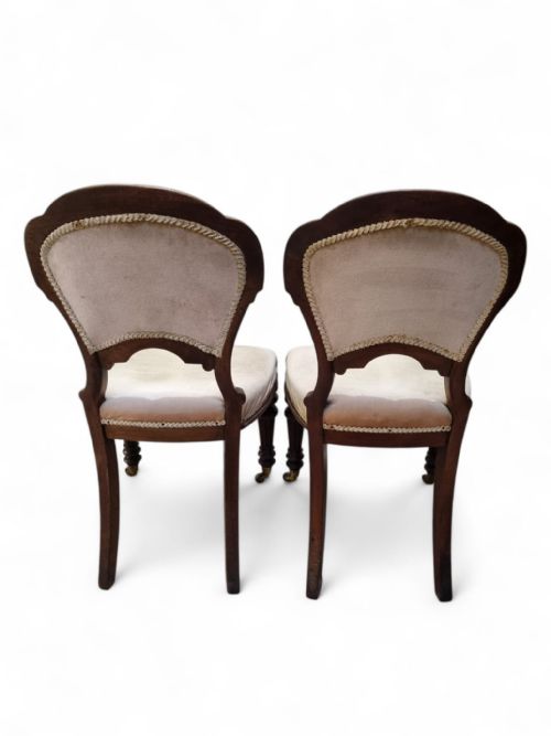 VICTORIAN UPHOLSTERED DINING CHAIRS C 1880 SET OF TWO - ADDITIONAL PHOTO 9
