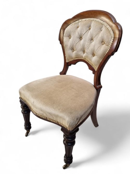 VICTORIAN UPHOLSTERED DINING CHAIRS C 1880 SET OF TWO - ADDITIONAL PHOTO 10
