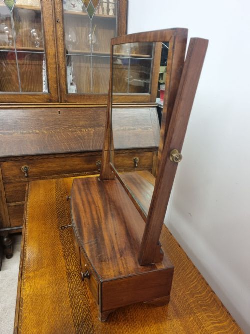 ANTIQUE DRESSING TABLE MIRROR THREE DRAWERS C1920 - ADDITIONAL PHOTO 4