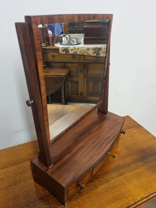 ANTIQUE DRESSING TABLE MIRROR THREE DRAWERS C1920 - ADDITIONAL PHOTO 6