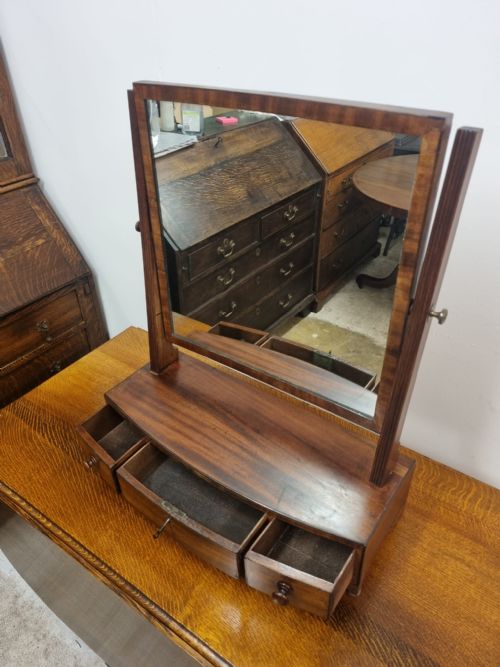 ANTIQUE DRESSING TABLE MIRROR THREE DRAWERS C1920 - ADDITIONAL PHOTO 8