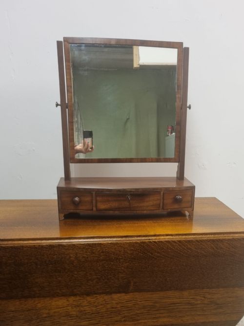 ANTIQUE DRESSING TABLE MIRROR THREE DRAWERS C1920 - ADDITIONAL PHOTO 9