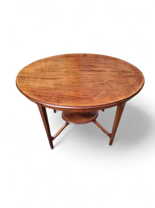 ANTIQUE EDWARDIAN OVAL OCCASIONAL TABLE ON CASTORS C1910 - ADDITIONAL PHOTO 1