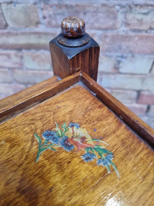 ANTIQUE WOODEN TEA TROLLEY REMOVABLE TRAY C1920 - ADDITIONAL PHOTO 10
