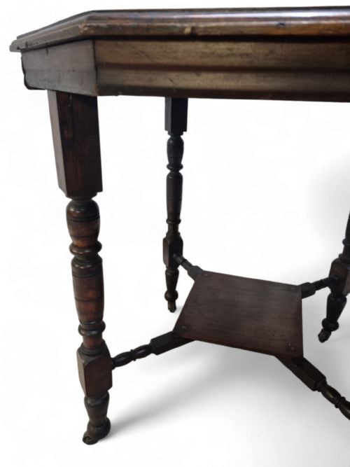ANTIQUE OCTAGONAL OCCASIONAL TABLE OAK WOOD LATE VICTORIAN - ADDITIONAL PHOTO 7