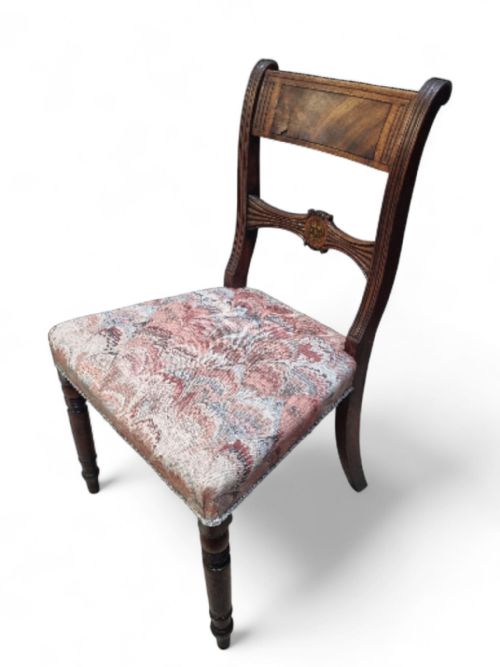 ANTIQUE VICTORIAN CARVED SIDE CHAIRS SET OF THREE C1870 - ADDITIONAL PHOTO 5