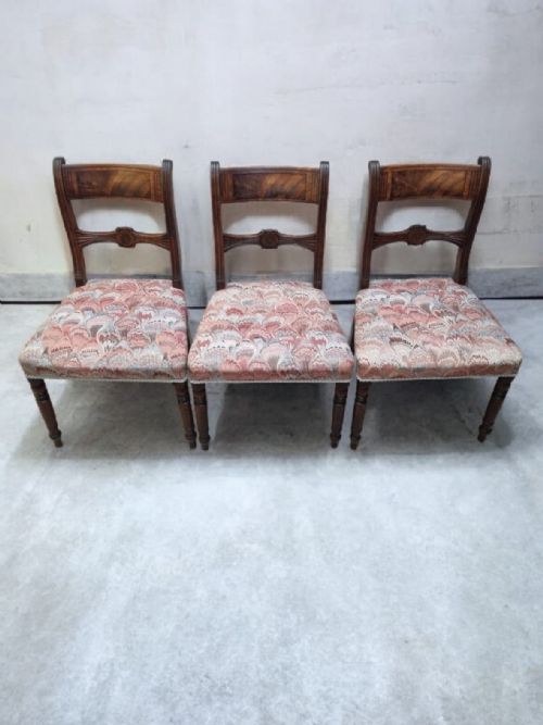 ANTIQUE VICTORIAN CARVED SIDE CHAIRS SET OF THREE C1870 - ADDITIONAL PHOTO 7