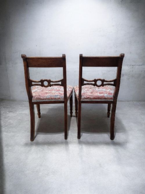ANTIQUE WOODEN DINING CHAIRS C1880 SET OF 2 - ADDITIONAL PHOTO 6