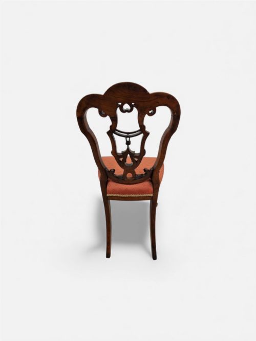 ANTIQUE WALNUT SIDE CHAIR C1890 PIERCED SPLAT BACK - ADDITIONAL PHOTO 1
