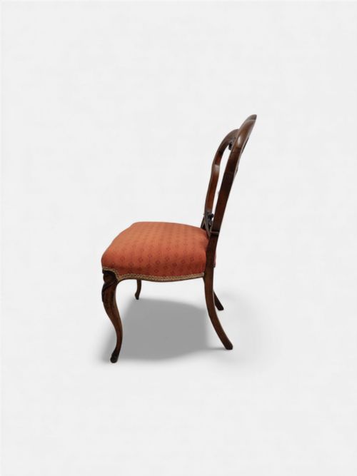 ANTIQUE WALNUT SIDE CHAIR C1890 PIERCED SPLAT BACK - ADDITIONAL PHOTO 2