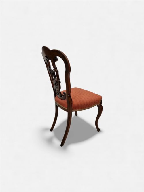 ANTIQUE WALNUT SIDE CHAIR C1890 PIERCED SPLAT BACK - ADDITIONAL PHOTO 3