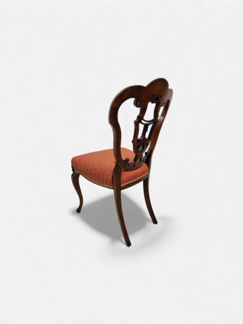 ANTIQUE WALNUT SIDE CHAIR C1890 PIERCED SPLAT BACK - ADDITIONAL PHOTO 6