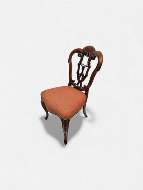 ANTIQUE WALNUT SIDE CHAIR C1890 PIERCED SPLAT BACK - ADDITIONAL PHOTO 7
