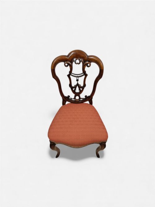 ANTIQUE WALNUT SIDE CHAIR C1890 PIERCED SPLAT BACK - ADDITIONAL PHOTO 9