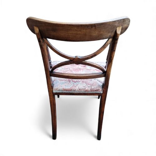 ANTIQUE MAHOGANY CARVER CHAIR UPHOLSTERED SEAT C1910 - ADDITIONAL PHOTO 5