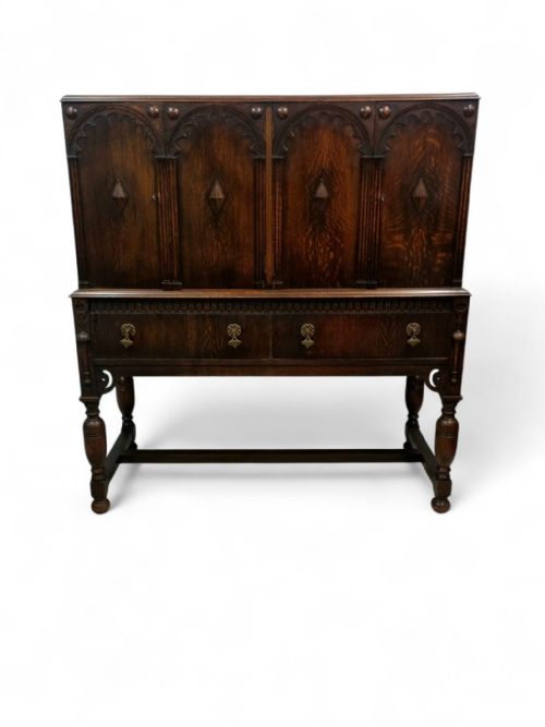 ANTIQUE LARGE OAK SIDEBOARD C1920 - ADDITIONAL PHOTO 7