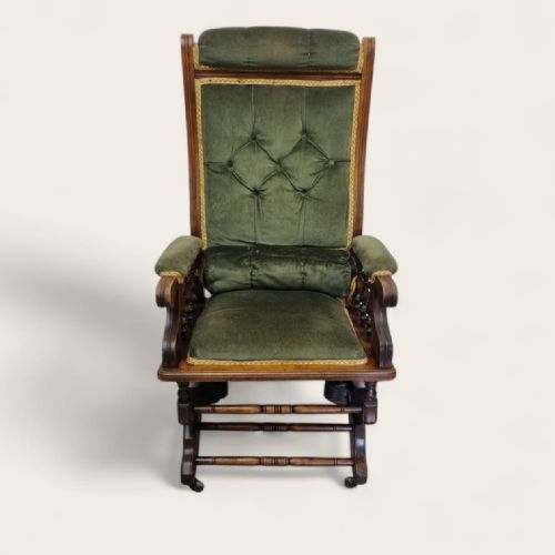 ANTIQUE TRADITIONAL AMERICAN ROCKING CHAIR C1920 - ADDITIONAL PHOTO 1