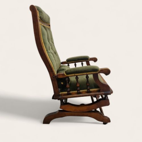 ANTIQUE TRADITIONAL AMERICAN ROCKING CHAIR C1920 - ADDITIONAL PHOTO 2