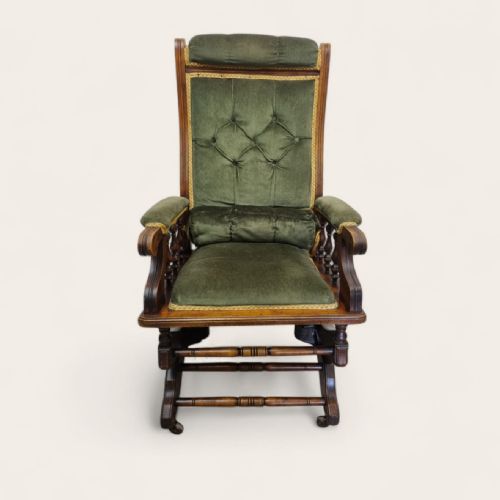 ANTIQUE TRADITIONAL AMERICAN ROCKING CHAIR C1920 - ADDITIONAL PHOTO 3