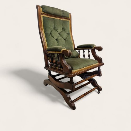 ANTIQUE TRADITIONAL AMERICAN ROCKING CHAIR C1920 - ADDITIONAL PHOTO 4