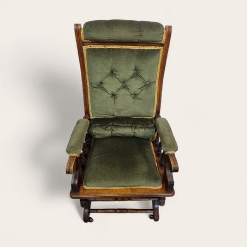 ANTIQUE TRADITIONAL AMERICAN ROCKING CHAIR C1920 - ADDITIONAL PHOTO 5