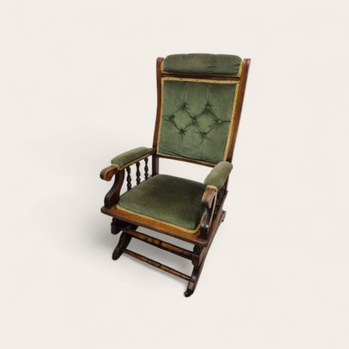 ANTIQUE TRADITIONAL AMERICAN ROCKING CHAIR C1920 - ADDITIONAL PHOTO 10