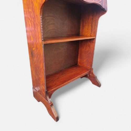 ANTIQUE EDWARDIAN OAK BUREAU C1910 ORIGINAL KEY GOLDEN OAK GRAIN - ADDITIONAL PHOTO 9