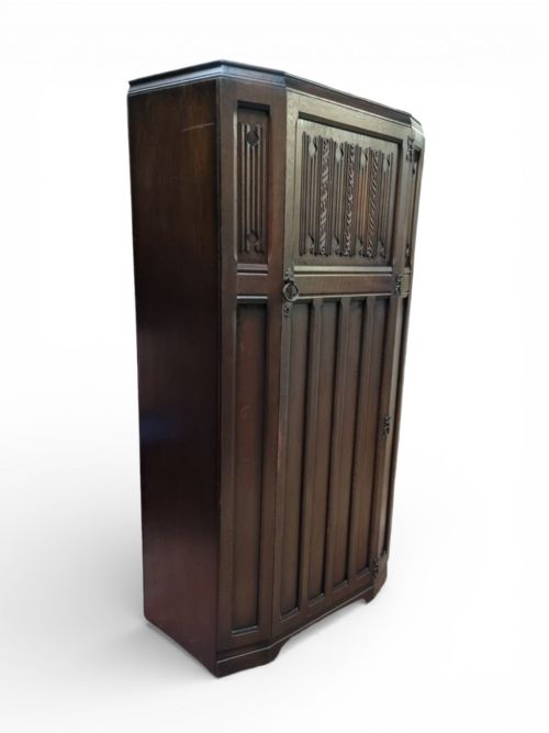 ANTIQUE GOTHIC REVIVAL GENTLEMANS WARDROBE C1930 - ADDITIONAL PHOTO 2