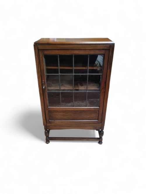 ANTIQUE OAK GLAZED BOOKCASE C1920 - ADDITIONAL PHOTO 1