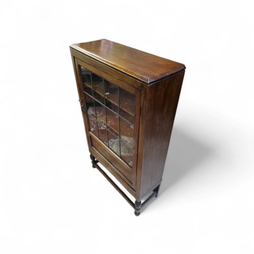 ANTIQUE OAK GLAZED BOOKCASE C1920 - ADDITIONAL PHOTO 6