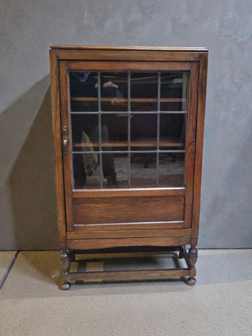 ANTIQUE OAK GLAZED BOOKCASE C1920 - ADDITIONAL PHOTO 7