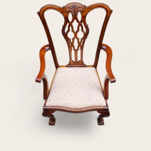 ANTIQUE EDWARDIAN CHIPPENDALE MAHOGANY DINING CHAIRS SET OF 6 CARVED BACK C1910 - ADDITIONAL PHOTO 3