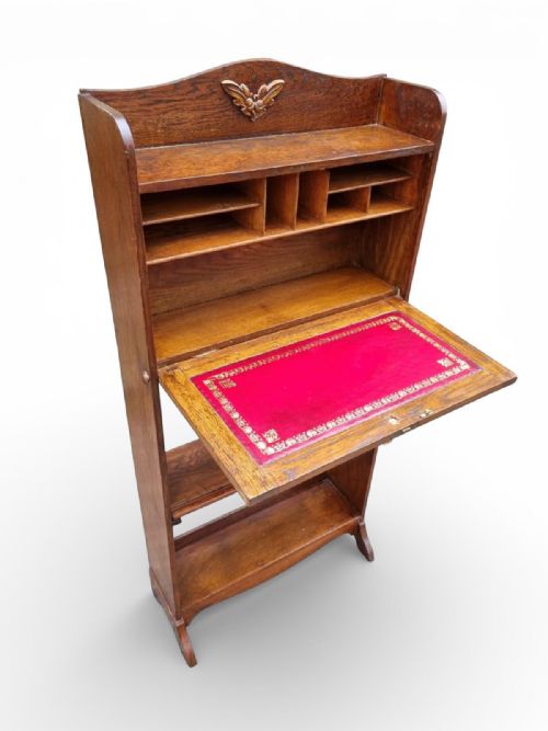 VINTAGE OAK WRITING BUREAU C1920 - ADDITIONAL PHOTO 3