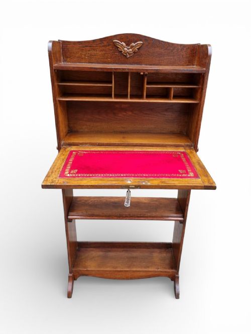VINTAGE OAK WRITING BUREAU C1920 - ADDITIONAL PHOTO 5