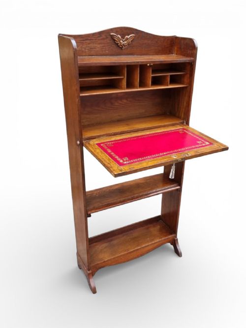 VINTAGE OAK WRITING BUREAU C1920 - ADDITIONAL PHOTO 6