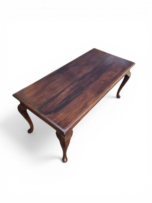 ANTIQUE SOLID OAK COFFEE TABLE CABRIOLE LEGS C1910 - ADDITIONAL PHOTO 3