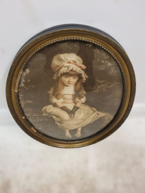 ANTIQUE OVAL PORTRAIT OF A YOUNG GIRL FRAMED PRINT C1910 - ADDITIONAL PHOTO 4
