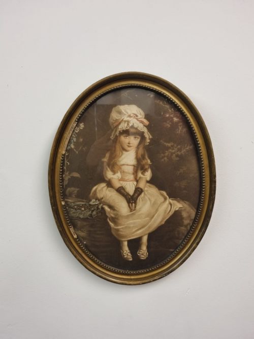 ANTIQUE OVAL PORTRAIT OF A YOUNG GIRL FRAMED PRINT C1910 - ADDITIONAL PHOTO 7