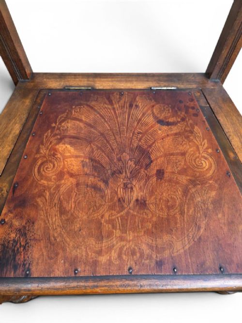 ANTIQUE VICTORIAN OAK COMMODE CHAIR ORIGINAL CERAMIC POT C1880 - ADDITIONAL PHOTO 5