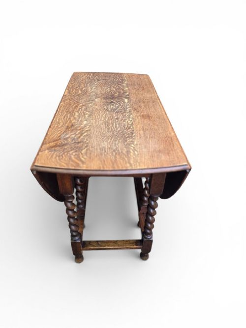 ANTIQUE LARGE OAK GATELEG DINING TABLE C1910 - ADDITIONAL PHOTO 1