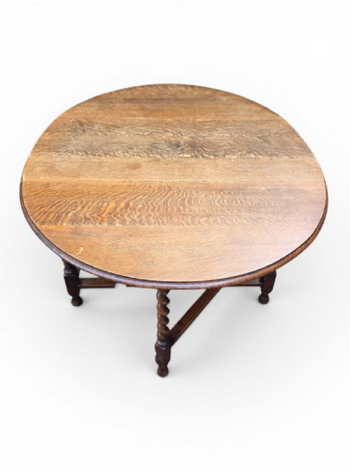 ANTIQUE LARGE OAK GATELEG DINING TABLE C1910 - ADDITIONAL PHOTO 2