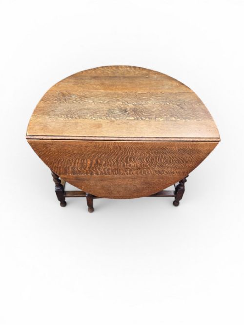ANTIQUE LARGE OAK GATELEG DINING TABLE C1910 - ADDITIONAL PHOTO 6