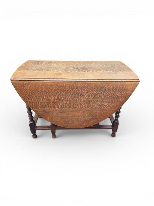 ANTIQUE LARGE OAK GATELEG DINING TABLE C1910 - ADDITIONAL PHOTO 7
