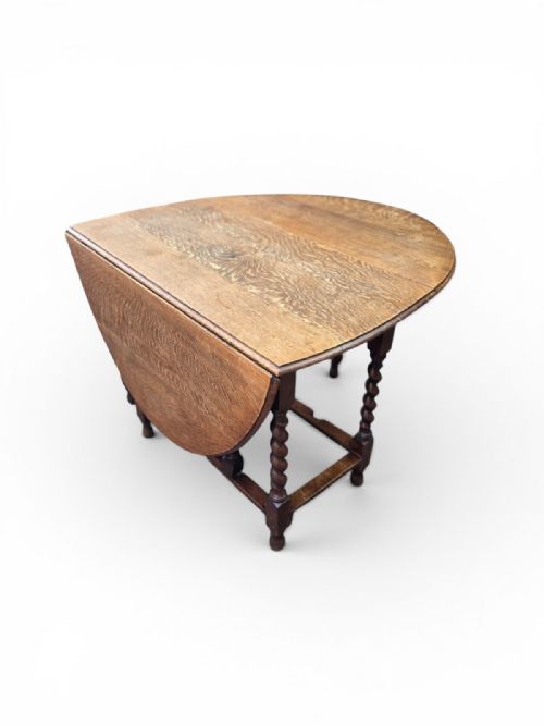 ANTIQUE LARGE OAK GATELEG DINING TABLE C1910 - ADDITIONAL PHOTO 8