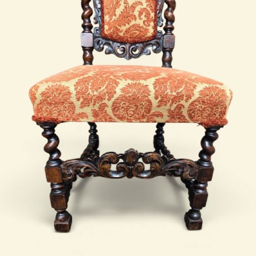 ANTIQUE VICTORIAN BARLEY TWIST DINING CHAIRS SET OF 3 C1850 - ADDITIONAL PHOTO 1