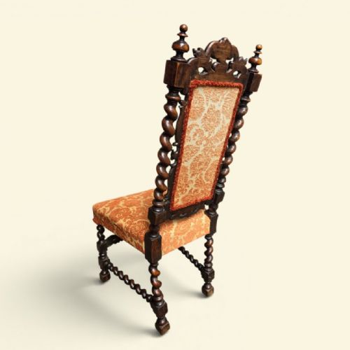 ANTIQUE VICTORIAN BARLEY TWIST DINING CHAIRS SET OF 3 C1850 - ADDITIONAL PHOTO 4