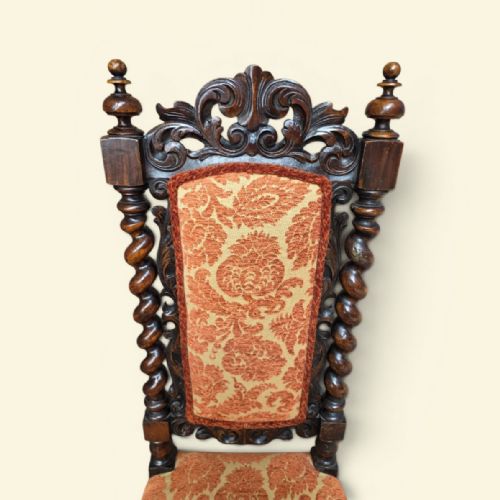 ANTIQUE VICTORIAN BARLEY TWIST DINING CHAIRS SET OF 3 C1850 - ADDITIONAL PHOTO 11